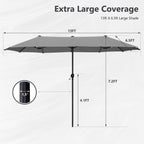 MAISON ARTS 13ft Double -Sided Patio Umbrella Extra Large with Crank