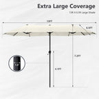 MAISON ARTS 13ft Double -Sided Patio Umbrella Extra Large with Crank