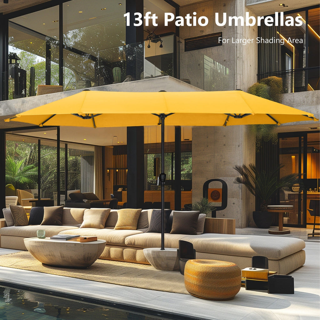 MAISON ARTS 13ft Double -Sided Patio Umbrella Extra Large with Crank