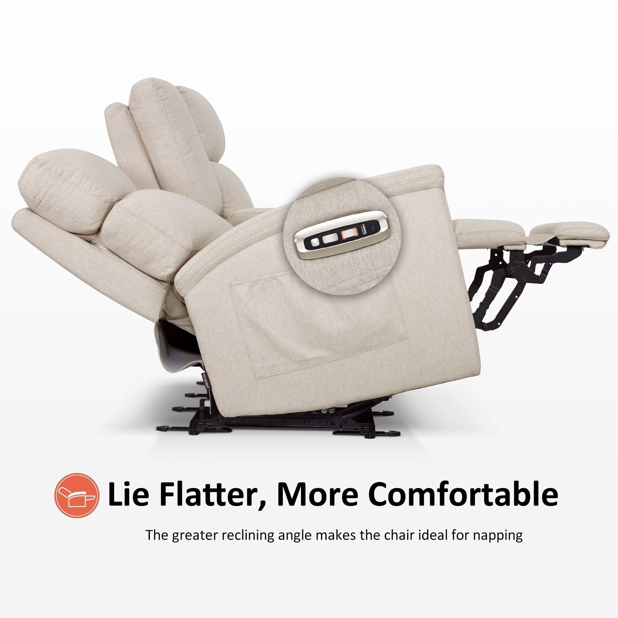 MCombo 60.2 Power Loveseat Recliner Sofa with Massage and Dual Heating, Adjustable Headrest, USB & Type C Port, Fabric