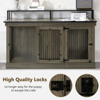 Mcombo Large Dog Crate Furniture TV Stand,Wooden Dog Kennel with Double Doors 1861