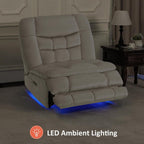 MCombo Oversized Dual Motor Armless Power Rocker Recliner Chair, Zeroarms Recliner Perfect for Living Room Fabric PR607