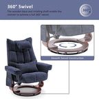 MCombo Set of 2 Swivel Recliner with Ottoman and Neck Pillow,Chenille Fabric