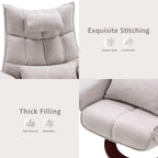 MCombo Set of 2 Swivel Recliner with Ottoman and Neck Pillow,Chenille Fabric