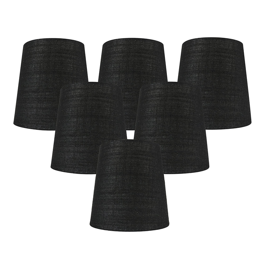 MERIVILLE Linen Clip On Chandelier Lamp Shades, 4-inch by 5-inch by 5-inch