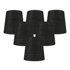 MERIVILLE Linen Clip On Chandelier Lamp Shades, 4-inch by 5-inch by 5-inch