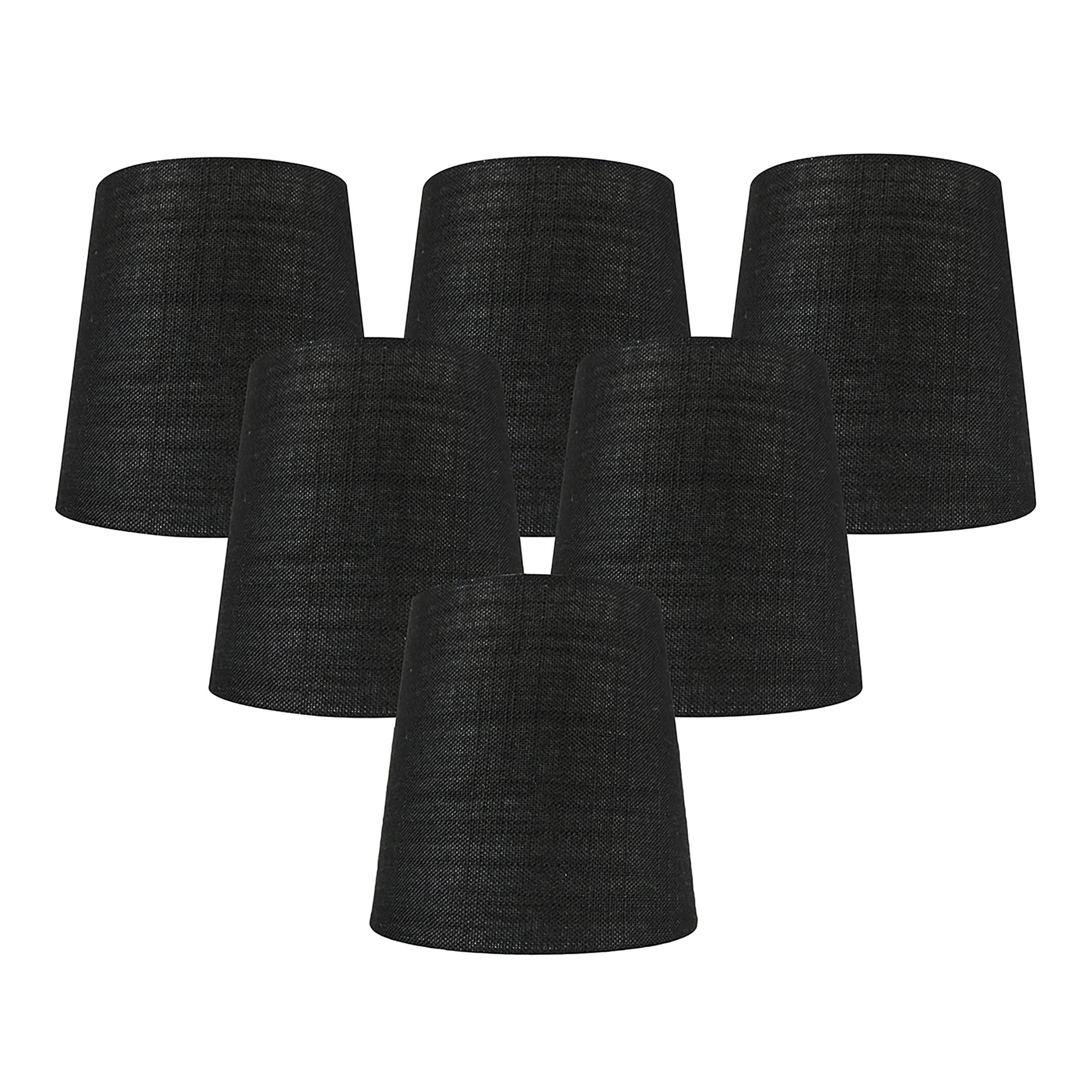 MERIVILLE Linen Clip On Chandelier Lamp Shades, 4-inch by 5-inch by 5-inch