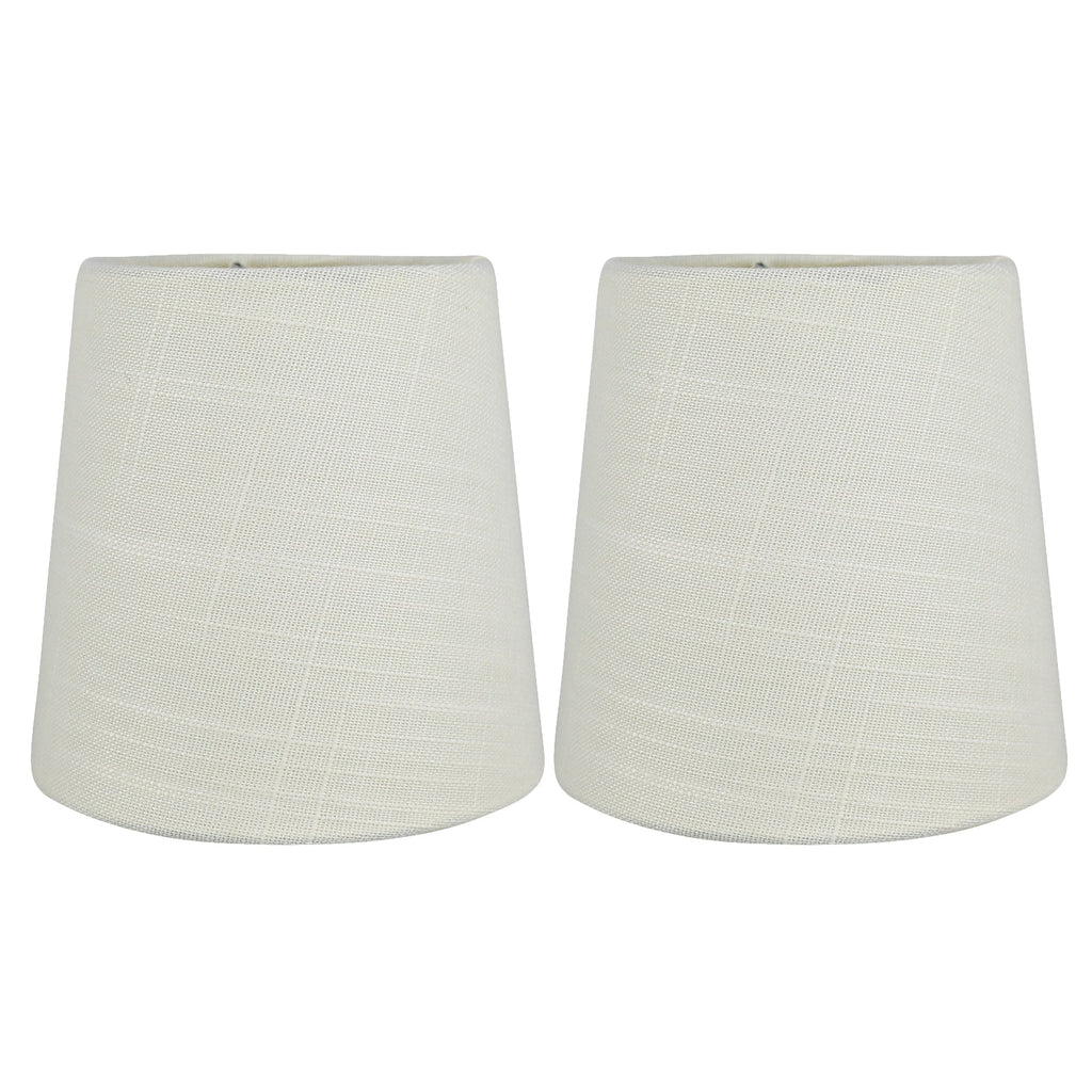 MERIVILLE Linen Clip On Chandelier Lamp Shades, 4-inch by 5-inch by 5-inch