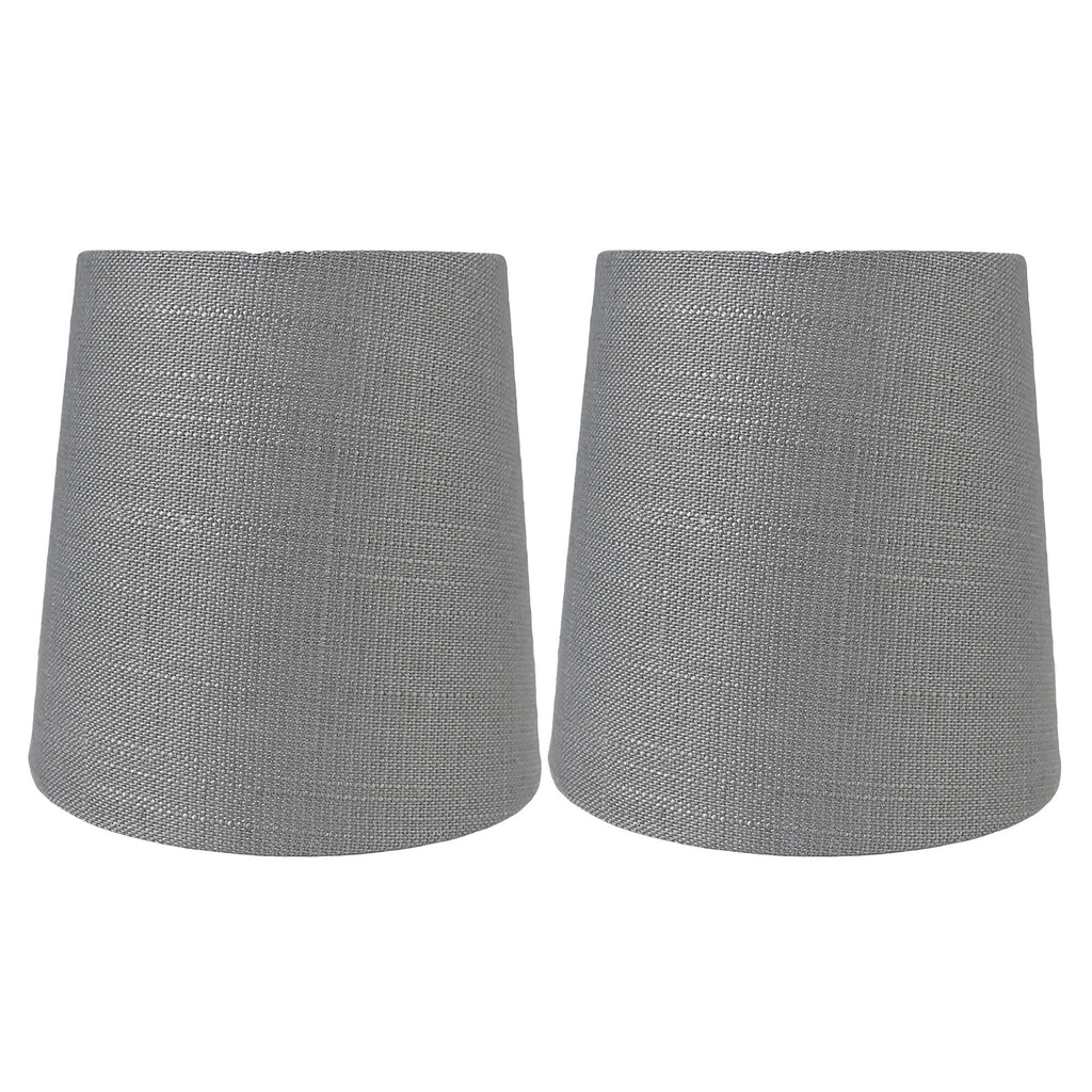 MERIVILLE Linen Clip On Chandelier Lamp Shades, 4-inch by 5-inch by 5-inch