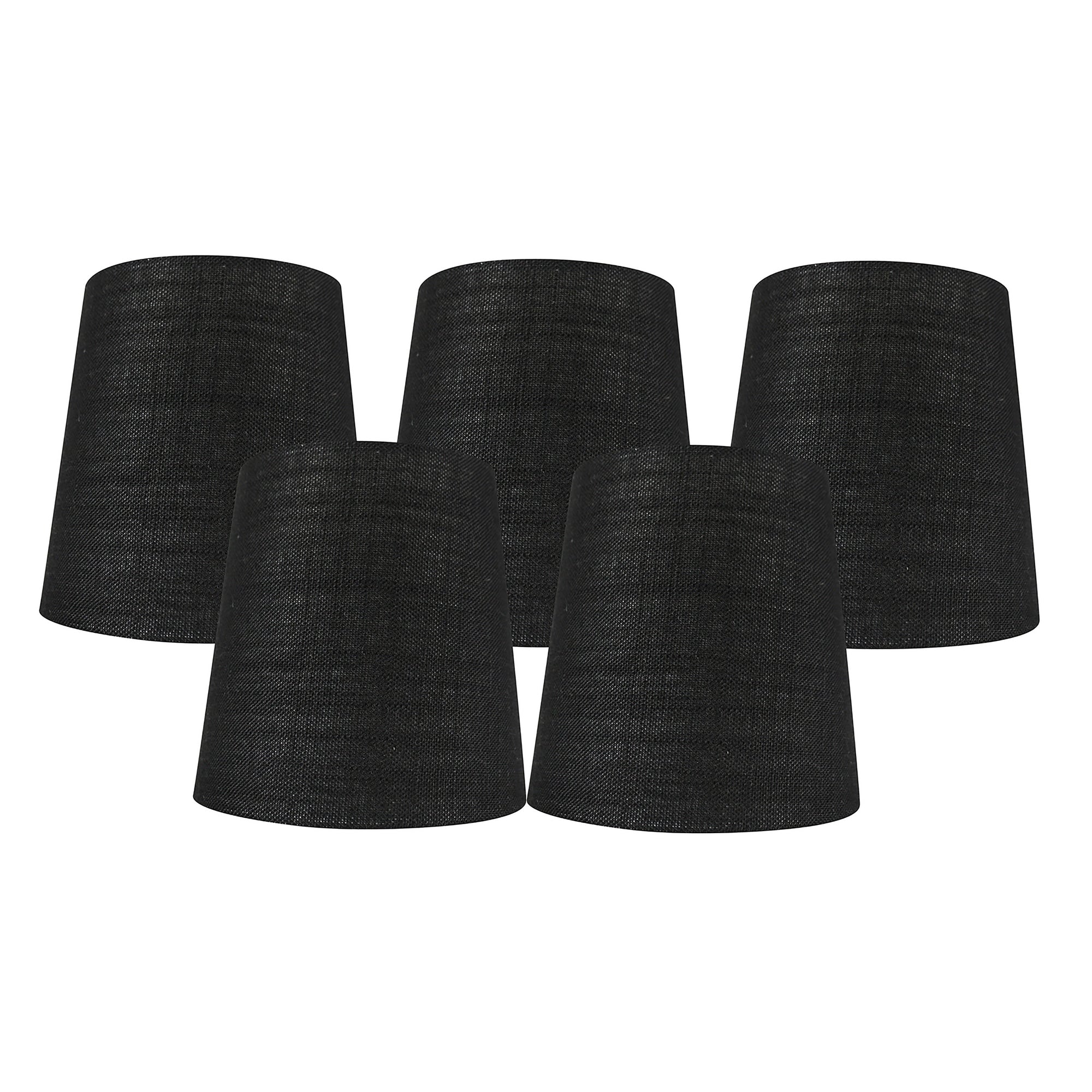 MERIVILLE Linen Clip On Chandelier Lamp Shades, 4-inch by 5-inch by 5-inch