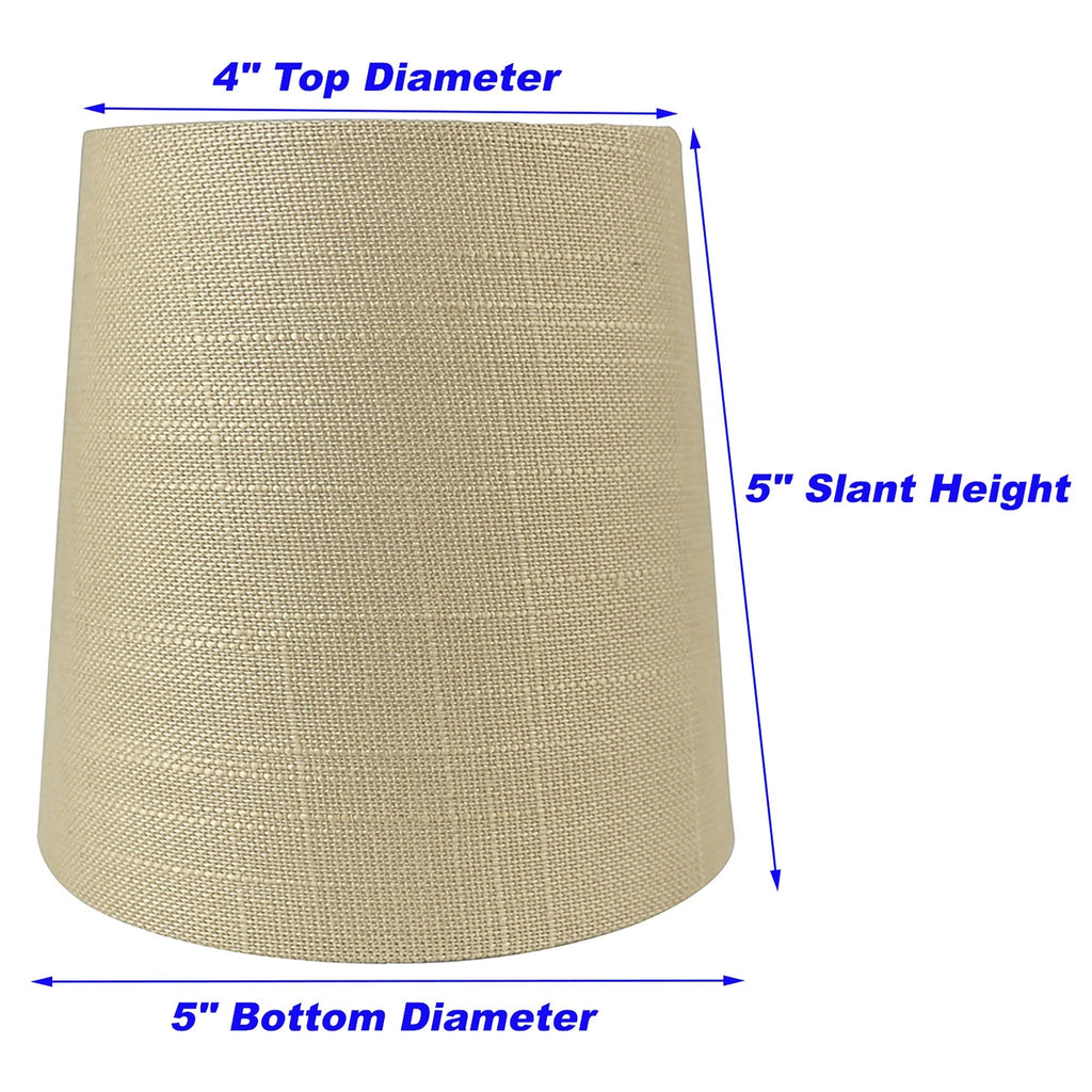 MERIVILLE Linen Clip On Chandelier Lamp Shades, 4-inch by 5-inch by 5-inch