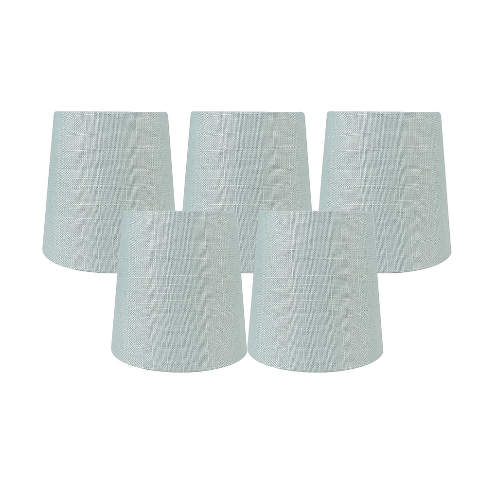 MERIVILLE Linen Clip On Chandelier Lamp Shades, 4-inch by 5-inch by 5-inch