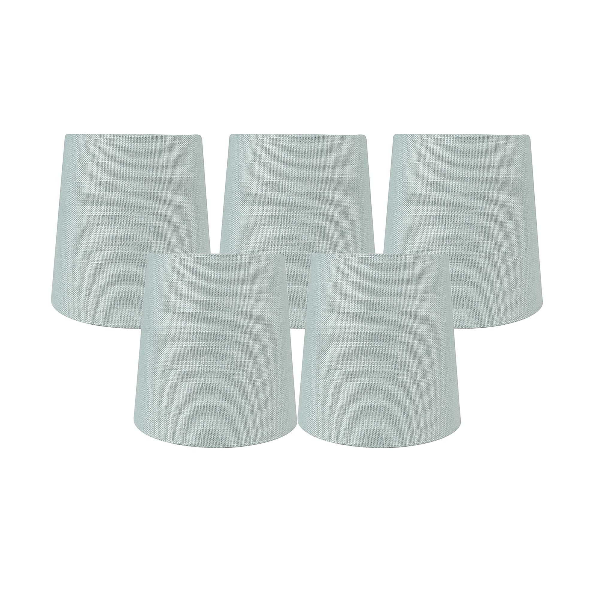 MERIVILLE Linen Clip On Chandelier Lamp Shades, 4-inch by 5-inch by 5-inch