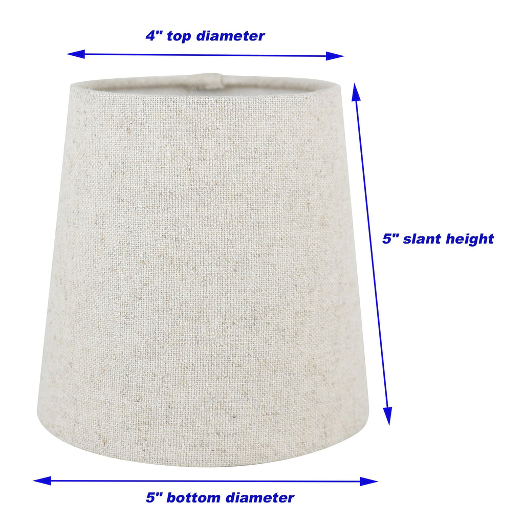 MERIVILLE Linen Clip On Chandelier Lamp Shades, 4-inch by 5-inch by 5-inch