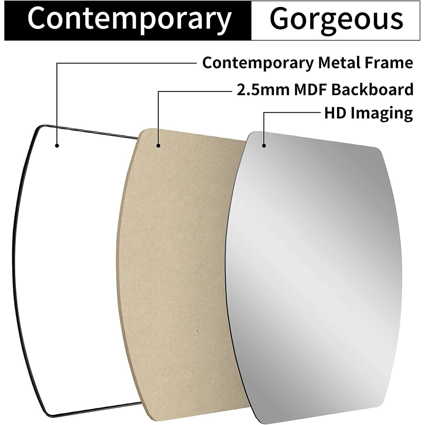 MacLuu Oblong Metal Wall Mirror