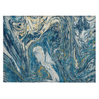 Machine Washable Indoor/ Outdoor Abstract Brushstroke Chantille Rug