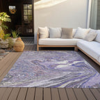 Machine Washable Indoor/ Outdoor Abstract Brushstroke Chantille Rug
