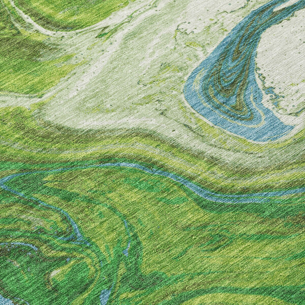 Machine Washable Indoor/ Outdoor Abstract Brushstroke Chantille Rug