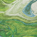 Machine Washable Indoor/ Outdoor Abstract Brushstroke Chantille Rug