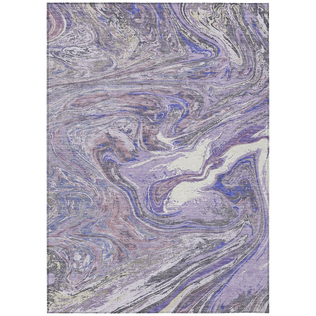 Machine Washable Indoor/ Outdoor Abstract Brushstroke Chantille Rug