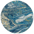 Machine Washable Indoor/ Outdoor Abstract Brushstroke Chantille Rug