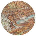 Machine Washable Indoor/ Outdoor Abstract Brushstroke Chantille Rug