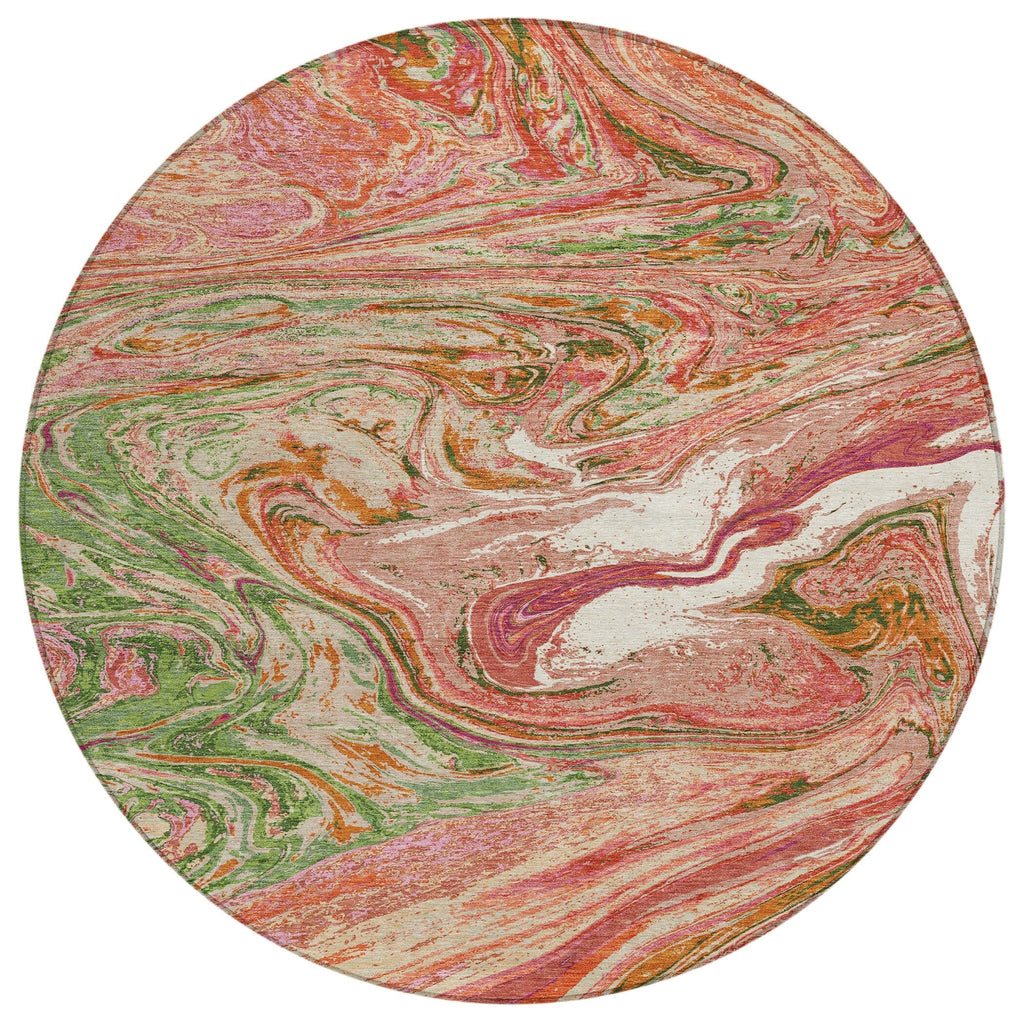 Machine Washable Indoor/ Outdoor Abstract Brushstroke Chantille Rug