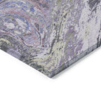 Machine Washable Indoor/ Outdoor Abstract Brushstroke Chantille Rug