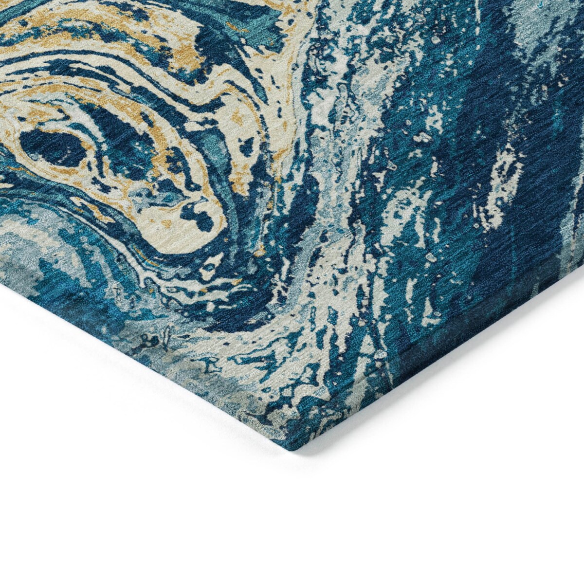 Machine Washable Indoor/ Outdoor Abstract Brushstroke Chantille Rug