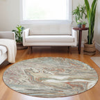 Machine Washable Indoor/ Outdoor Abstract Brushstroke Chantille Rug