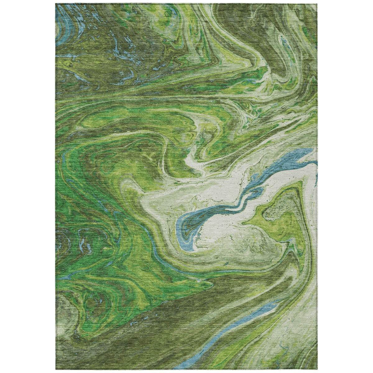 Machine Washable Indoor/ Outdoor Abstract Brushstroke Chantille Rug