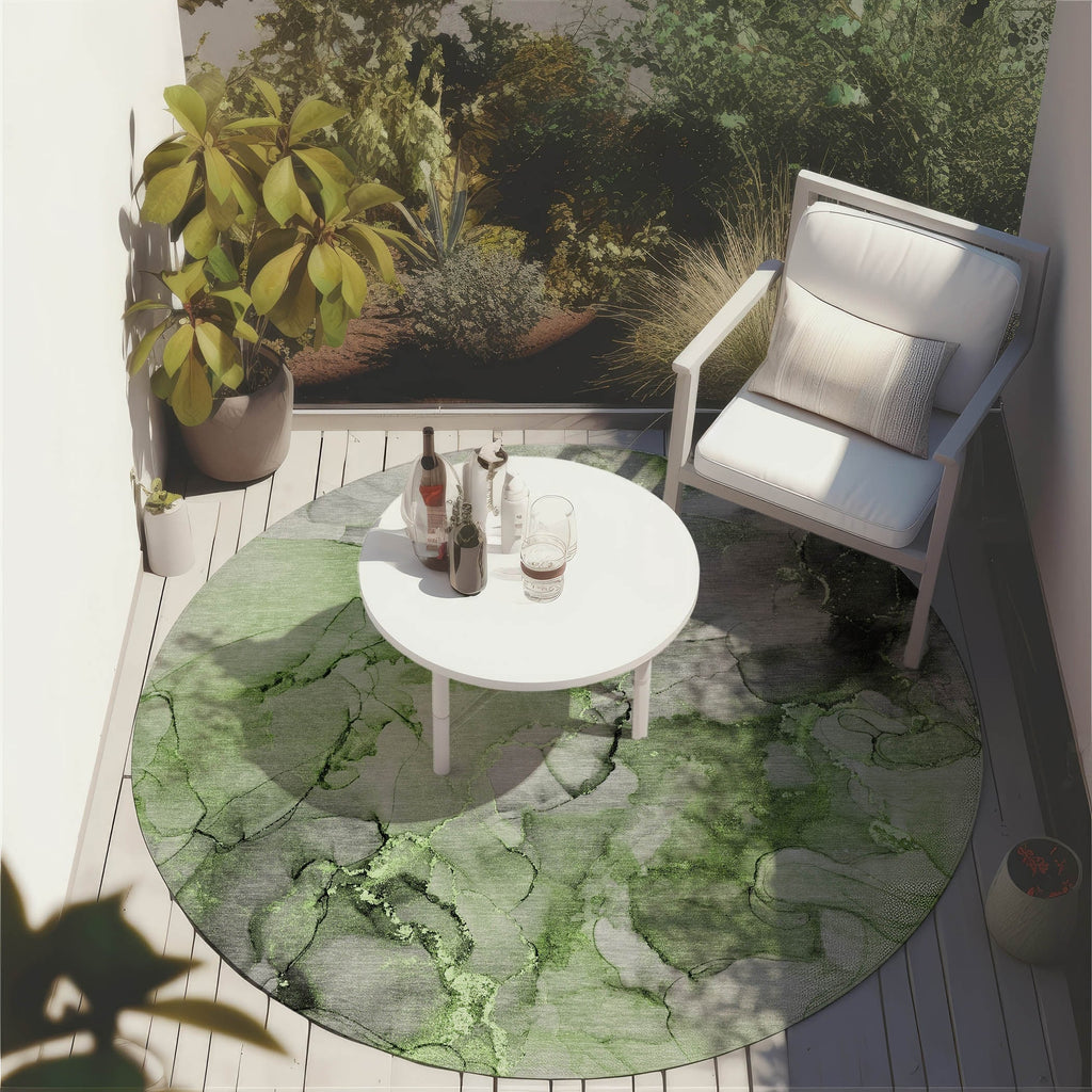 Machine Washable Indoor/ Outdoor Abstract Chantille Rug