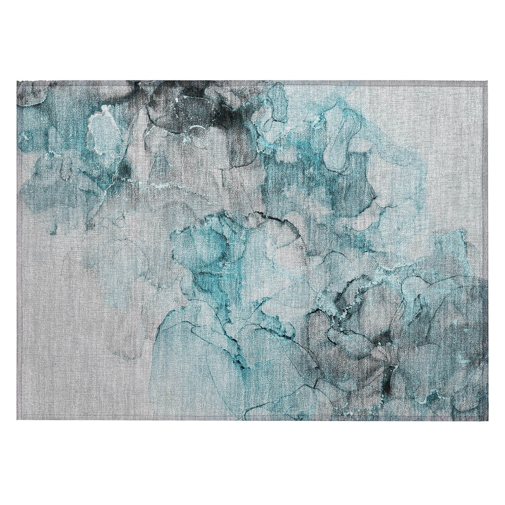 Machine Washable Indoor/ Outdoor Abstract Chantille Rug