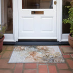 Machine Washable Indoor/ Outdoor Abstract Chantille Rug