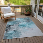 Machine Washable Indoor/ Outdoor Abstract Chantille Rug