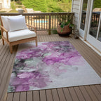 Machine Washable Indoor/ Outdoor Abstract Chantille Rug