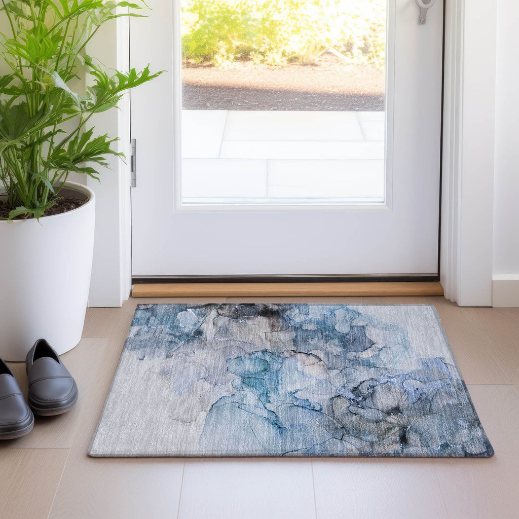 Machine Washable Indoor/ Outdoor Abstract Chantille Rug