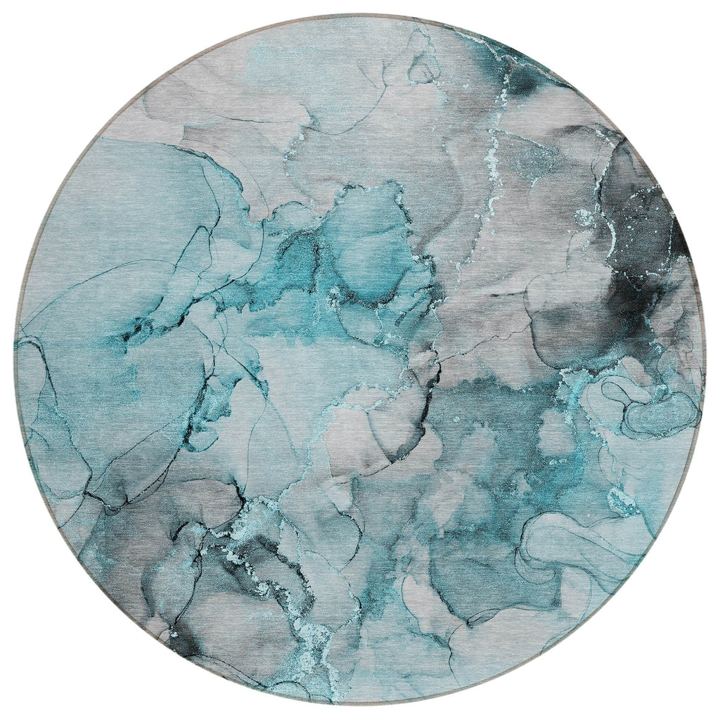 Machine Washable Indoor/ Outdoor Abstract Chantille Rug