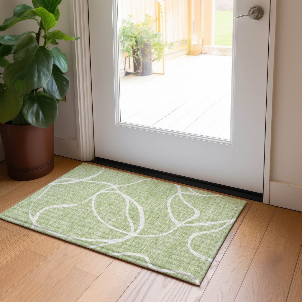 Machine Washable Indoor/ Outdoor Abstract Modern Chantille Rug