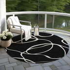 Machine Washable Indoor/ Outdoor Abstract Modern Chantille Rug