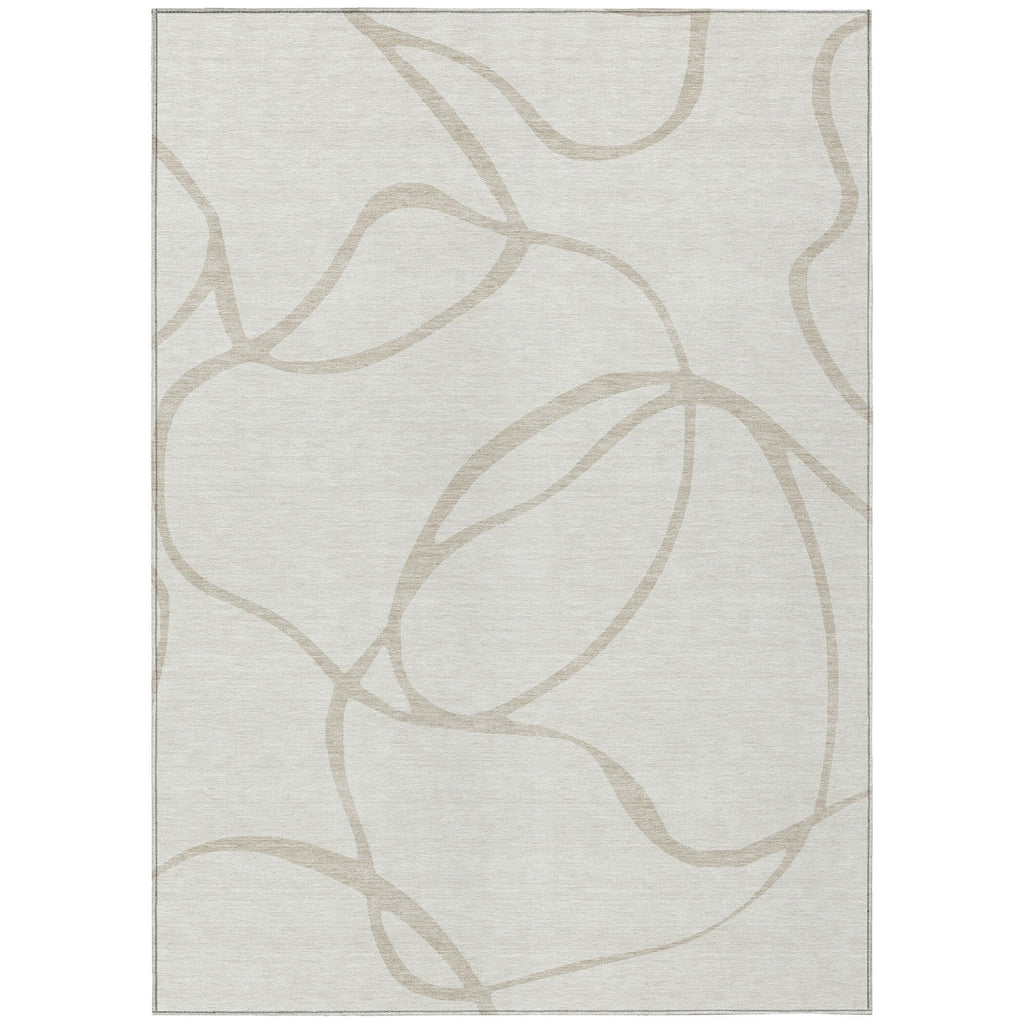 Machine Washable Indoor/ Outdoor Abstract Modern Chantille Rug