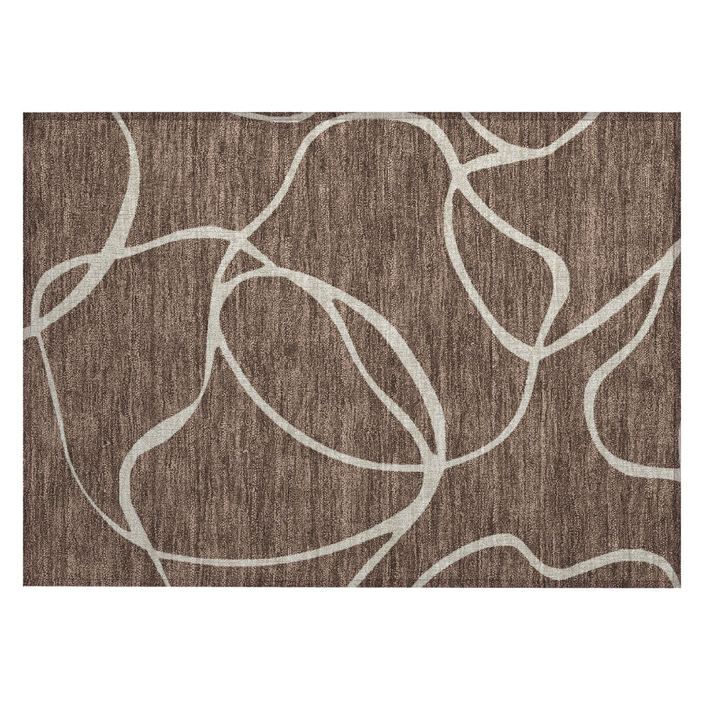 Machine Washable Indoor/ Outdoor Abstract Modern Chantille Rug
