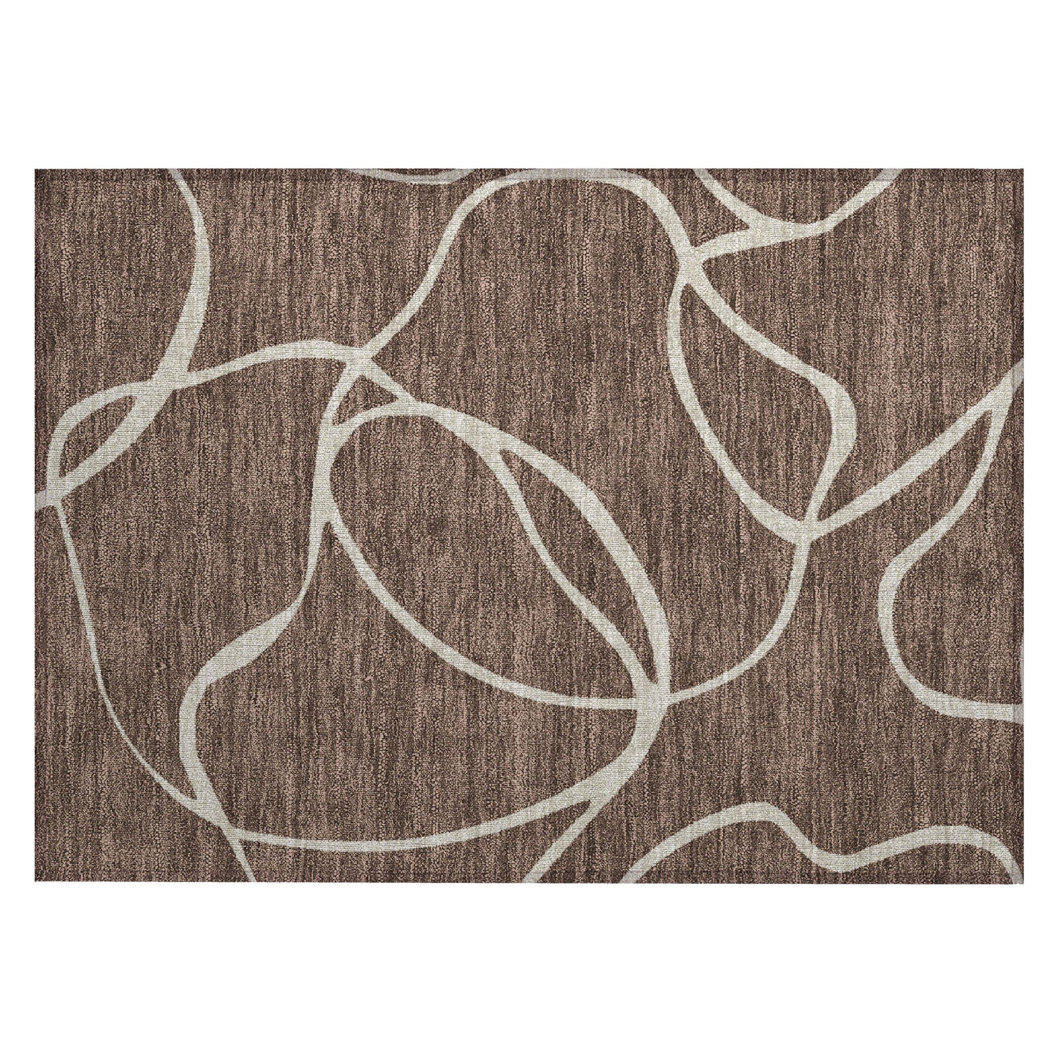 Machine Washable Indoor/ Outdoor Abstract Modern Chantille Rug