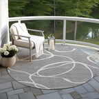Machine Washable Indoor/ Outdoor Abstract Modern Chantille Rug