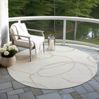 Machine Washable Indoor/ Outdoor Abstract Modern Chantille Rug