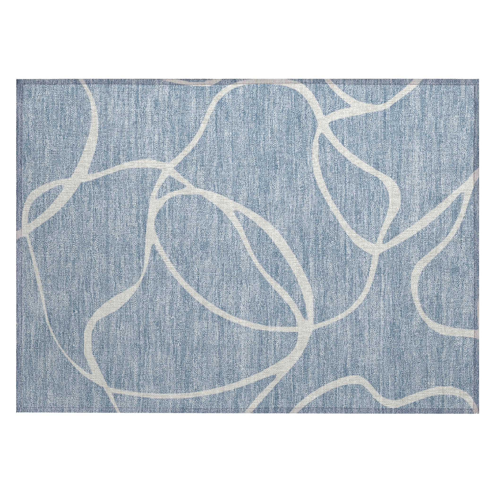 Machine Washable Indoor/ Outdoor Abstract Modern Chantille Rug