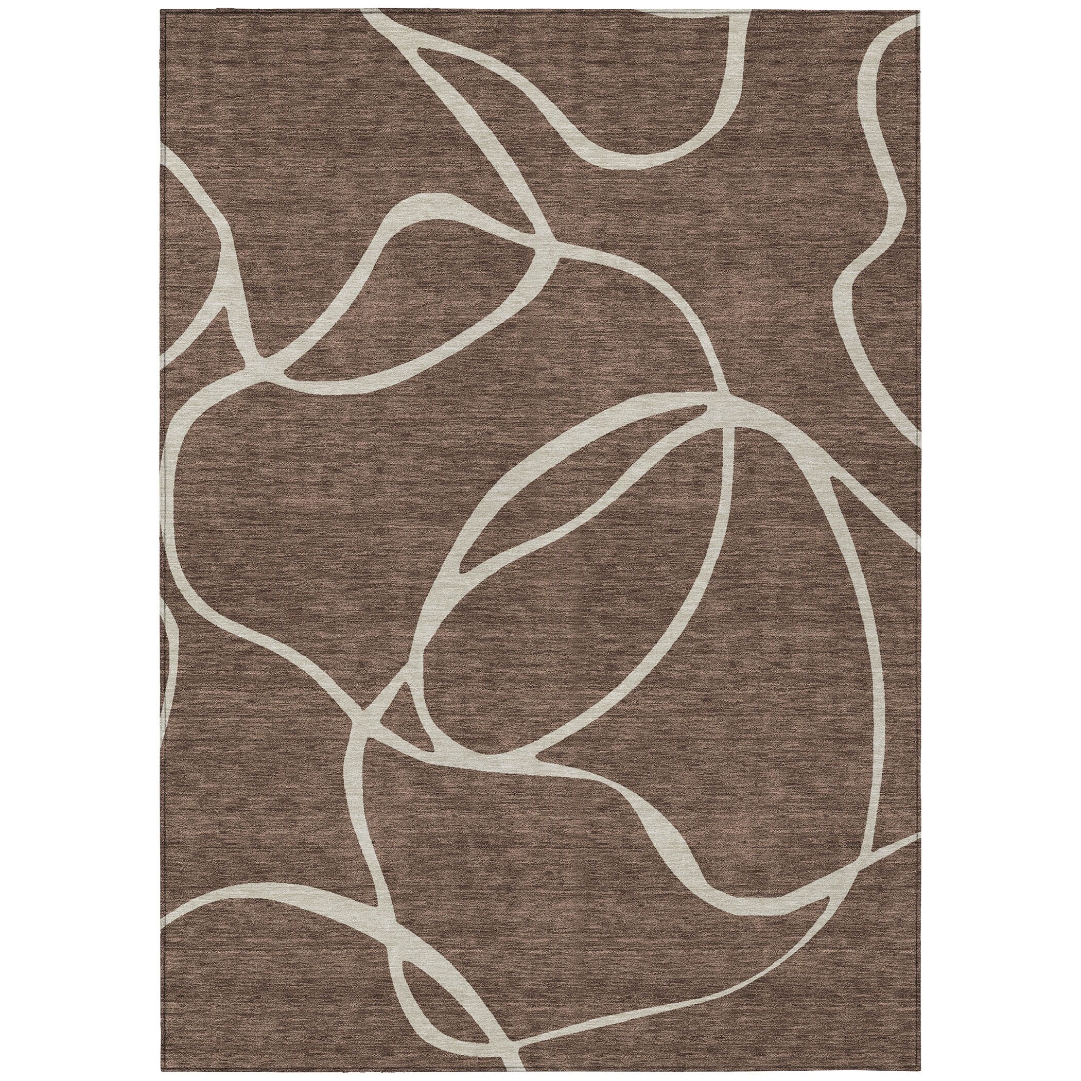 Machine Washable Indoor/ Outdoor Abstract Modern Chantille Rug