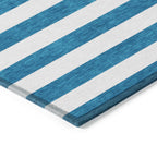 Machine Washable Indoor/ Outdoor Cabana Stripe Chantille Rug