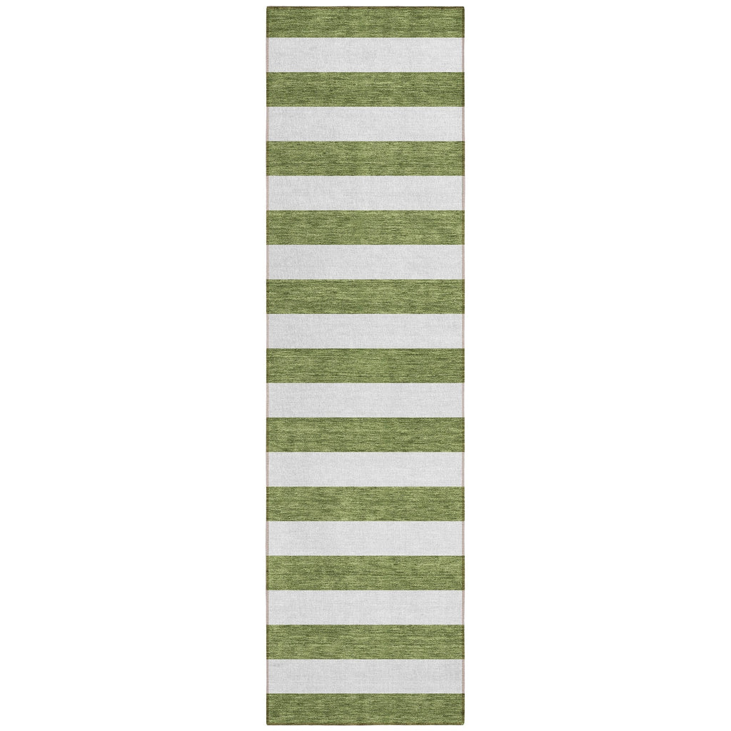 Machine Washable Indoor/ Outdoor Cabana Stripe Chantille Rug