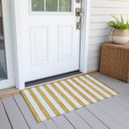 Machine Washable Indoor/ Outdoor Cabana Stripe Chantille Rug